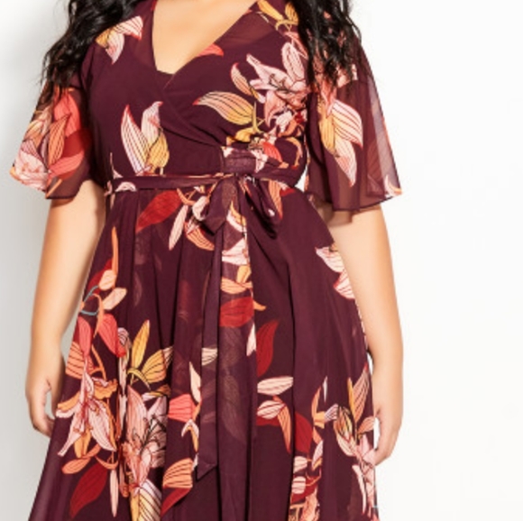 Brand New City Chic Dessert Orchid Maxi Dress-Plum - Picture 2 of 4